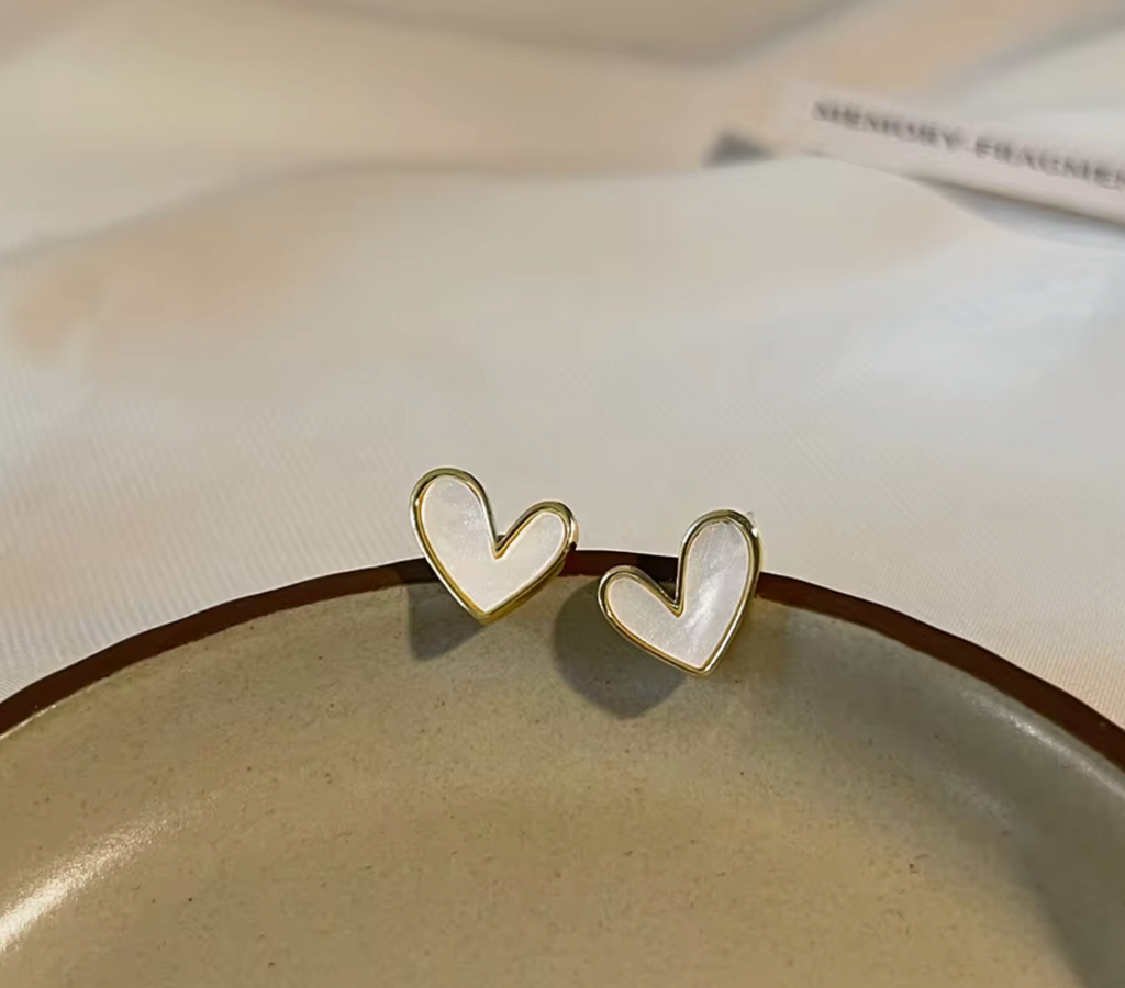 Cute Korean Heart Zircon Earrings