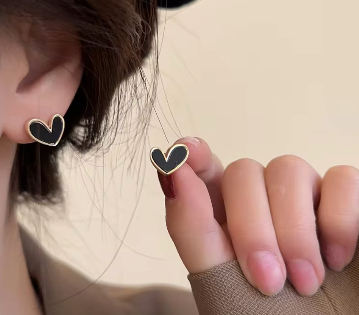 Cute Korean Heart Zircon Earrings