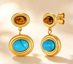 Vintage Natural Stone Dangle Earrings