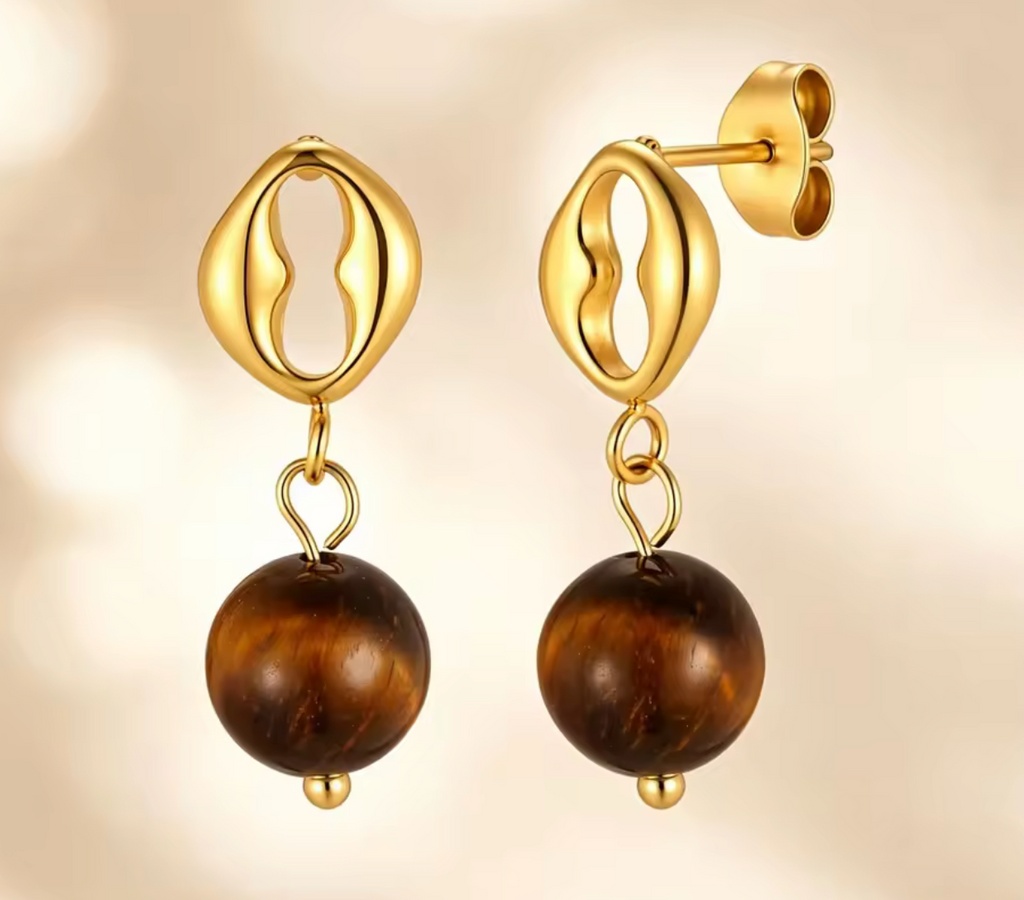 Vintage Natural Stone Dangle Earrings