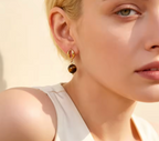 Vintage Natural Stone Dangle Earrings