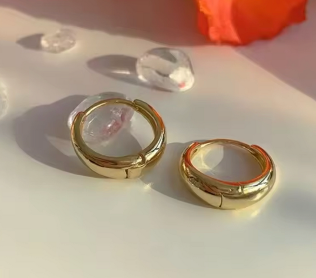 925 Sterling Silver Korean Geometric Hoop Earrings