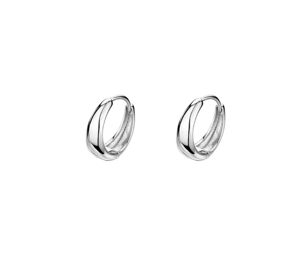 925 Sterling Silver Korean Geometric Hoop Earrings