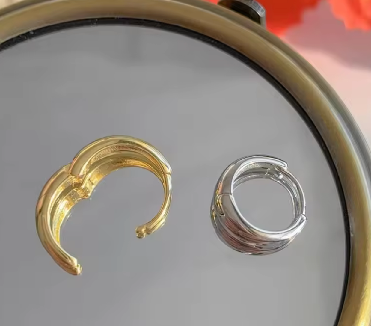 925 Sterling Silver Korean Geometric Hoop Earrings