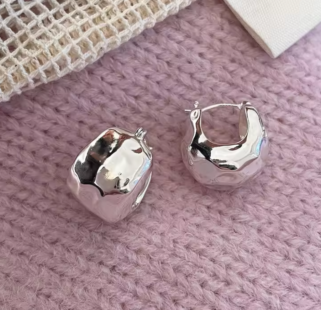 2026 French Luxury Textured Hoop Earrings