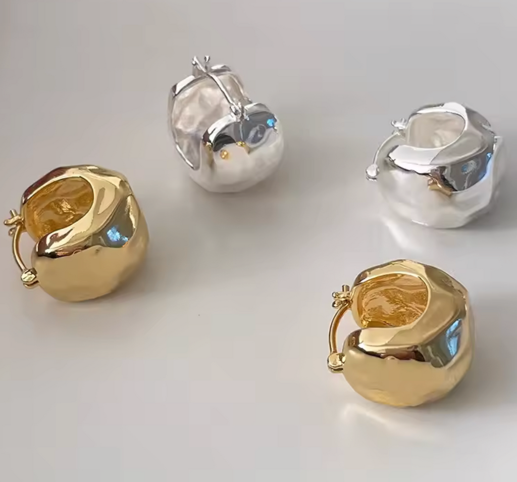2026 French Luxury Textured Hoop Earrings