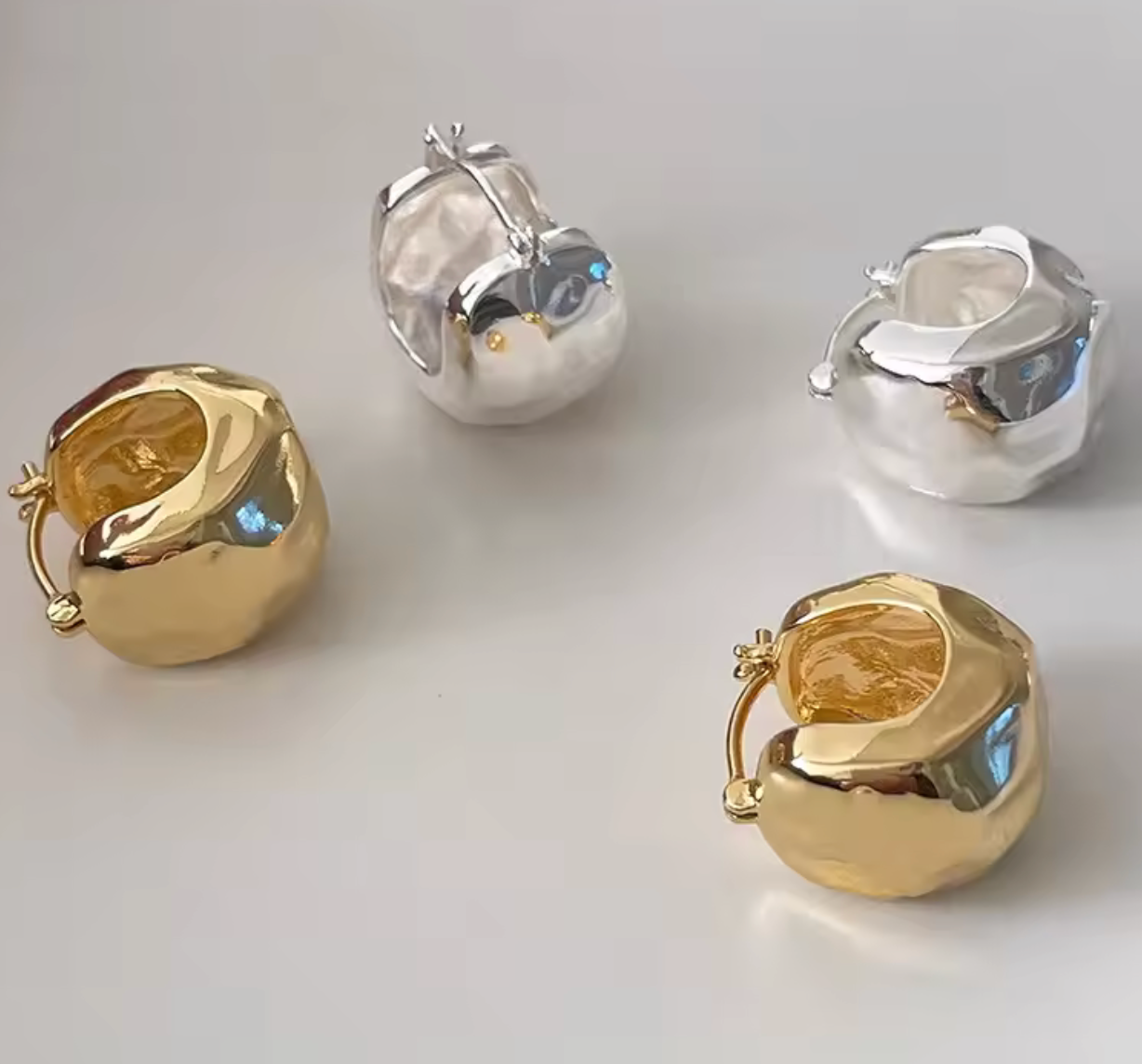 2026 French Luxury Textured Hoop Earrings