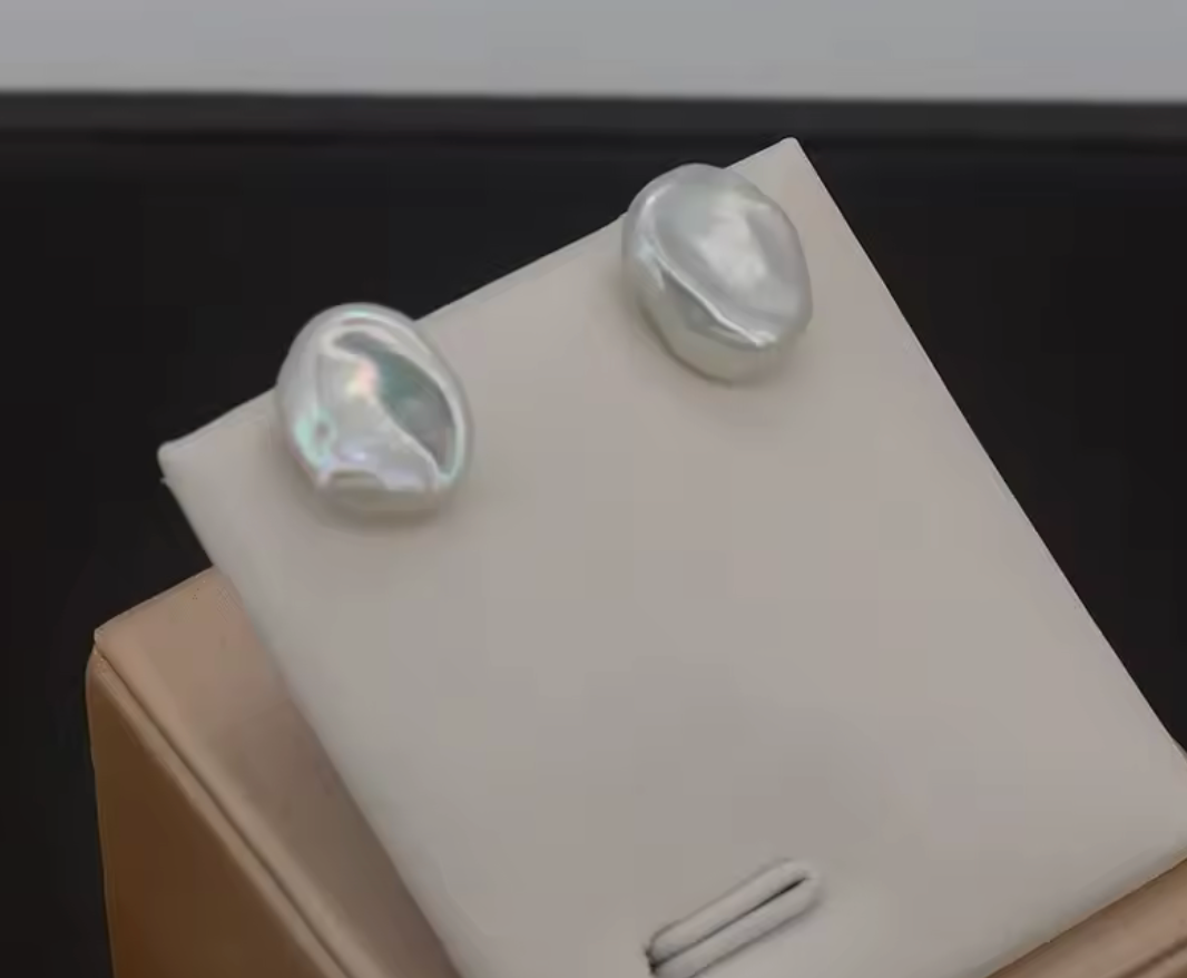 Dainashi Baroque Freshwater Pearl Stud Earrings